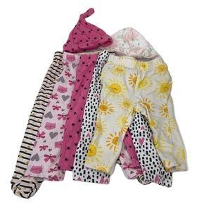 Old Navy Lila & Jack Swizzles Baby 6-9 lot of 6 leggings with hats Cutie pie